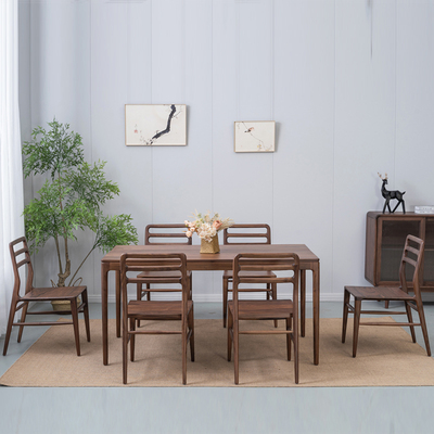 北美黑胡桃七件套餐桌